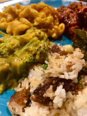 More soul sides. The soul rice with sausage and green onions is tasty  at Oh Vegan Soul  in Boise