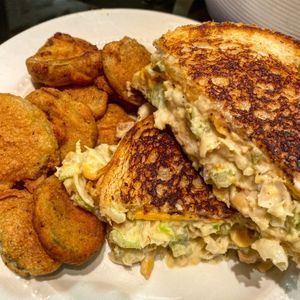 Oh, the vegan tuna melt with fried pickles.  at Oh Vegan Soul  in Boise