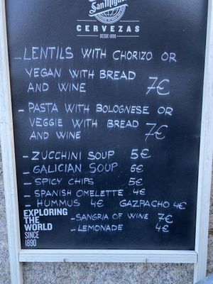 Die vegane Linsensuppe!!!  at Buen Camino in San Miguel De Valga