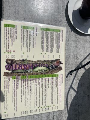 menu  at De Theefabriek in Houwerzijl