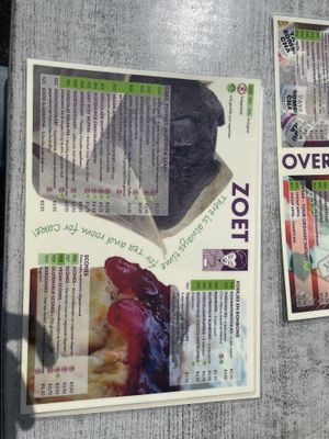 menu  at De Theefabriek in Houwerzijl