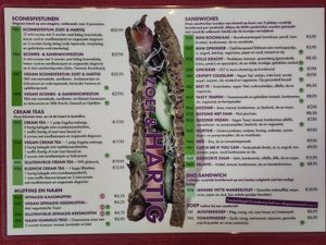 Menu at De Theefabriek in Houwerzijl