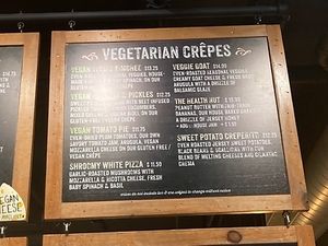 Wall menu  at Jammin' Crepes in Princeton