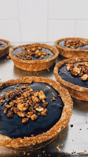 Yummy vegan chocolate tart at Pequeno Café e Bistrô - Arroios in Lisbon