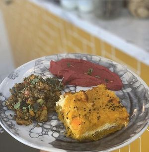 Middle Eastern inspired vegan dish at Pequeno Café e Bistrô - Arroios in Lisbon