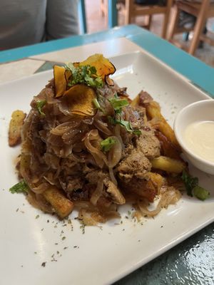 Seitan y papas  at Estrella Negra in San Pedro De Atacama