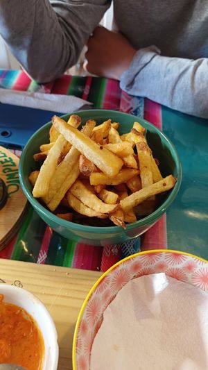 Batatas fritas (acompanha molho) at Estrella Negra in San Pedro De Atacama