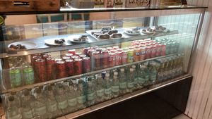 Cabinet with drinks and desserts  at Estrella Negra in San Pedro De Atacama