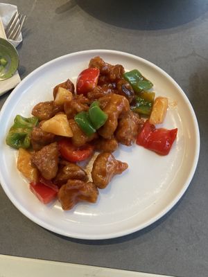 Coo-Lao “meat” (like sweet and sour chicken)  at Vegegood 素来很好 in Shanghai