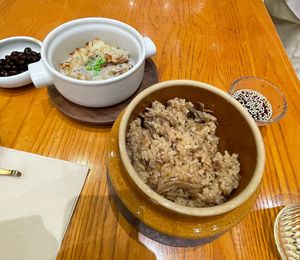 Burdock rice pot and lily flower in truffle sauce  at Vegegood 素来很好 in Shanghai