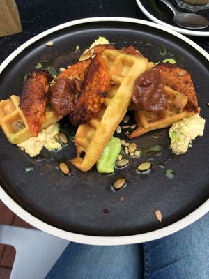 Corn waffles at 17 Grams in Brighton
