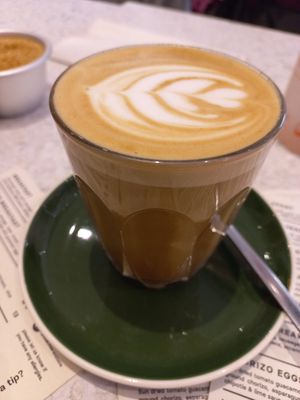 Oat latte at 17 Grams in Brighton