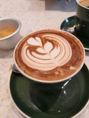 Oat hot chocolate at 17 Grams in Brighton