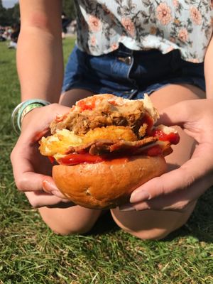 Breakfast burger at Huns in Leicester