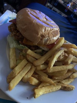 Bbq hawai-hun and chips 😁  at Huns in Leicester