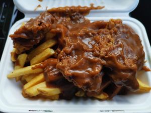 Gravy loaded fries at Huns in Leicester