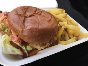 Bbq bacon burger at Huns in Leicester