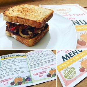 Vegan "chicken" sweet & sour sandwich at Salud Para Vida in San Pedro La Laguna