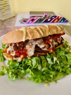Meatball sub at Salud Para Vida in San Pedro La Laguna