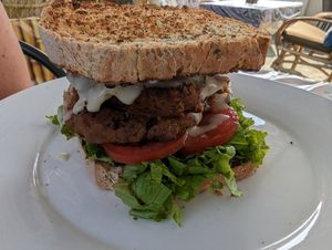 Delicious bread and filling! at Salud Para Vida in San Pedro La Laguna