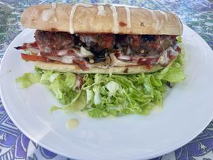 Meatballs sub 😋  at Salud Para Vida in San Pedro La Laguna