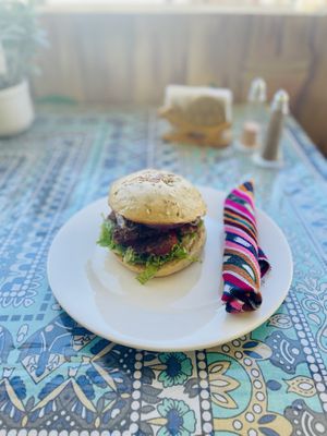 Tempeh bacon sandwich   at Salud Para Vida in San Pedro La Laguna