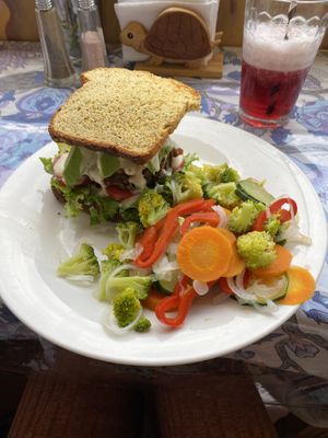 Vegan Sandwich with gluten-free bread  #Veganuary at Salud Para Vida in San Pedro La Laguna