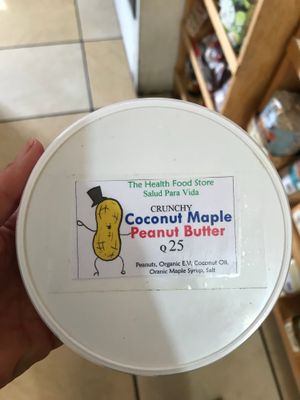 Homemade peanut butter at Salud Para Vida in San Pedro La Laguna