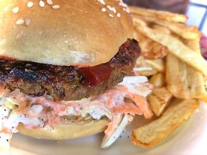 BBQ Burger! at Salud Para Vida in San Pedro La Laguna