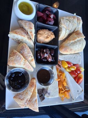 Robust vegan charcuterie board - we were very full at the end at Coffin Ridge Boutique Winery in Meaford