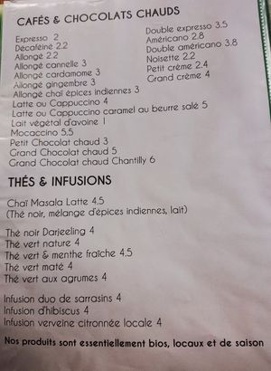 Menu at Couleur Café in Saint-malo
