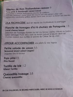 Menu at Couleur Café in Saint-malo