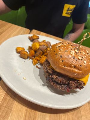 Burger at True Food Kitchen in Garden City