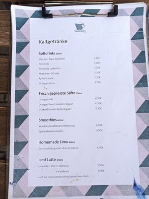 Menu drinks at Café Schwesterherz in Cologne
