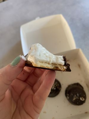 The bottom is marzipan and is very delicious  at Nicolai's Bageri in Koege