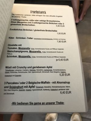 Teil der Karte  at Café am Kloster in Reichenau