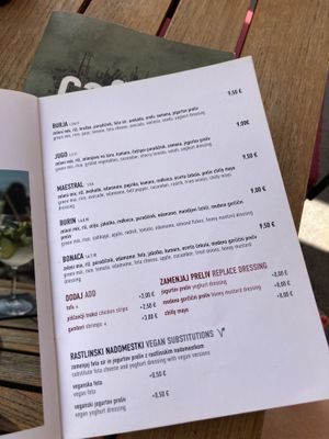 Buddha bowls - menu 2023  at Cafinho in Piran