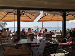 Nice view of the seaside :) at Cafinho in Piran