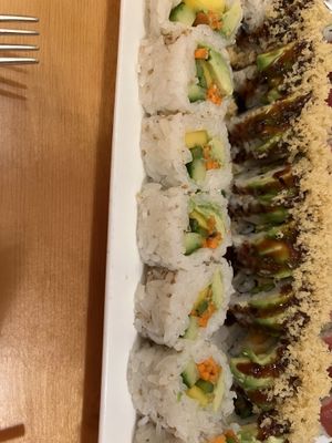 Vegetable roll and sweet potato roll  at Red Ginger in Traverse City