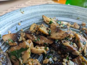 Garlic mushrooms at Porto Rino in Crete