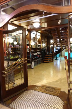 Entrance of the Café at Phoenix Book Café in Klagenfurt