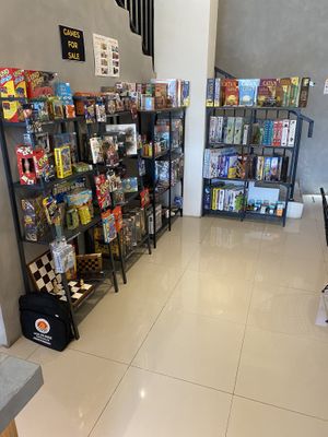 The games   at Level Up Board Game Cafe in Seminyak