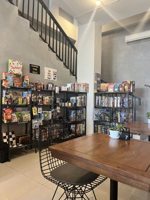 Downstairs - games to purchase   at Level Up Board Game Cafe in Seminyak