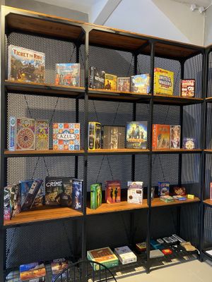 Some of the games at Level Up Board Game Cafe in Seminyak
