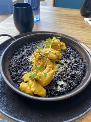 Black rice with vegetable meat satay  at Street & Soul in Toledo