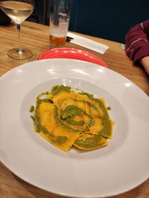 Ravioli with pesto at Street & Soul in Toledo