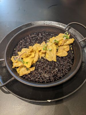 black rice with heura at Street & Soul in Toledo
