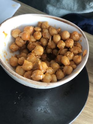 A little starter before your meal. So nice! Very smooth and tasty. How do you get chickpeas to such a perfect consistency?  at Street & Soul in Toledo