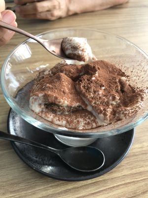 Wow! Vegan tiramisu. Save space for a desert    at Street & Soul in Toledo