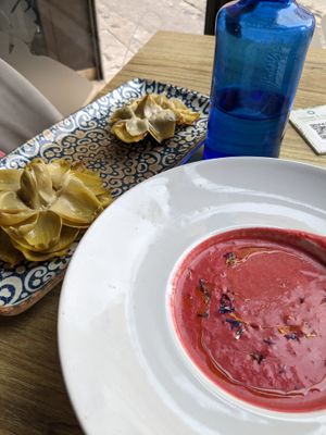 Cherry ceviche and truffle stuffed artichokes  at Street & Soul in Toledo